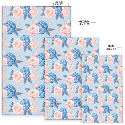 Hydrangea Pattern Print Design HD06 Area Rugs