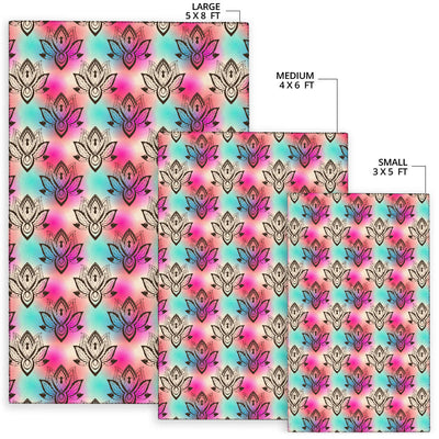 Lotus Boho Pattern Print Design LO02 Area Rugs