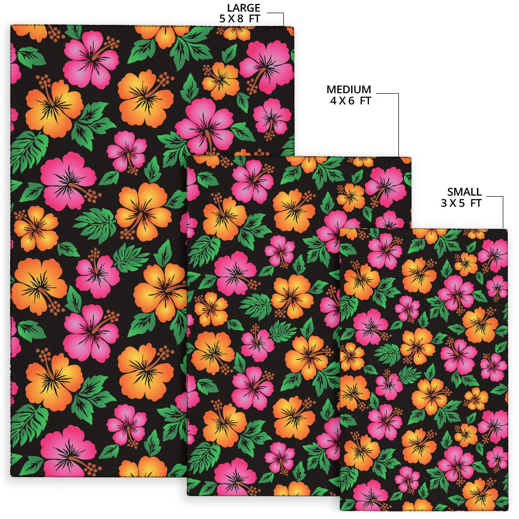 Hibiscus Pattern Print Design HB029 Area Rugs