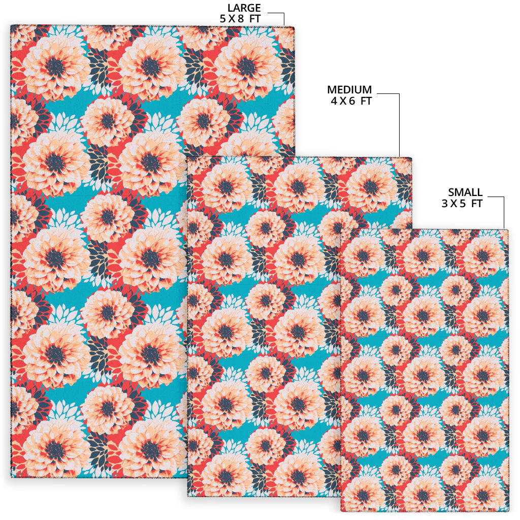 Dahlia Pattern Print Design DH05 Area Rugs