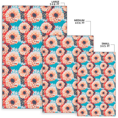 Dahlia Pattern Print Design DH05 Area Rugs