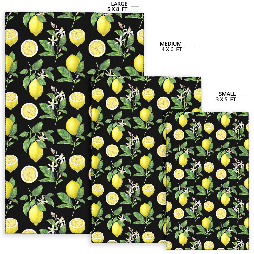 Lemon Pattern Print Design LM02 Area Rugs