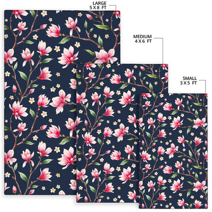 Magnolia Pattern Print Design MAG09 Area Rugs