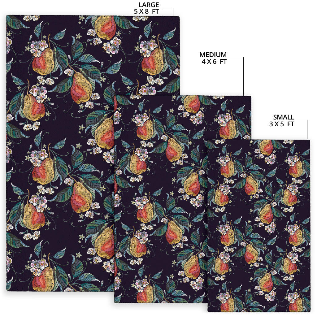 Pear Pattern Print Design PE02 Area Rugs