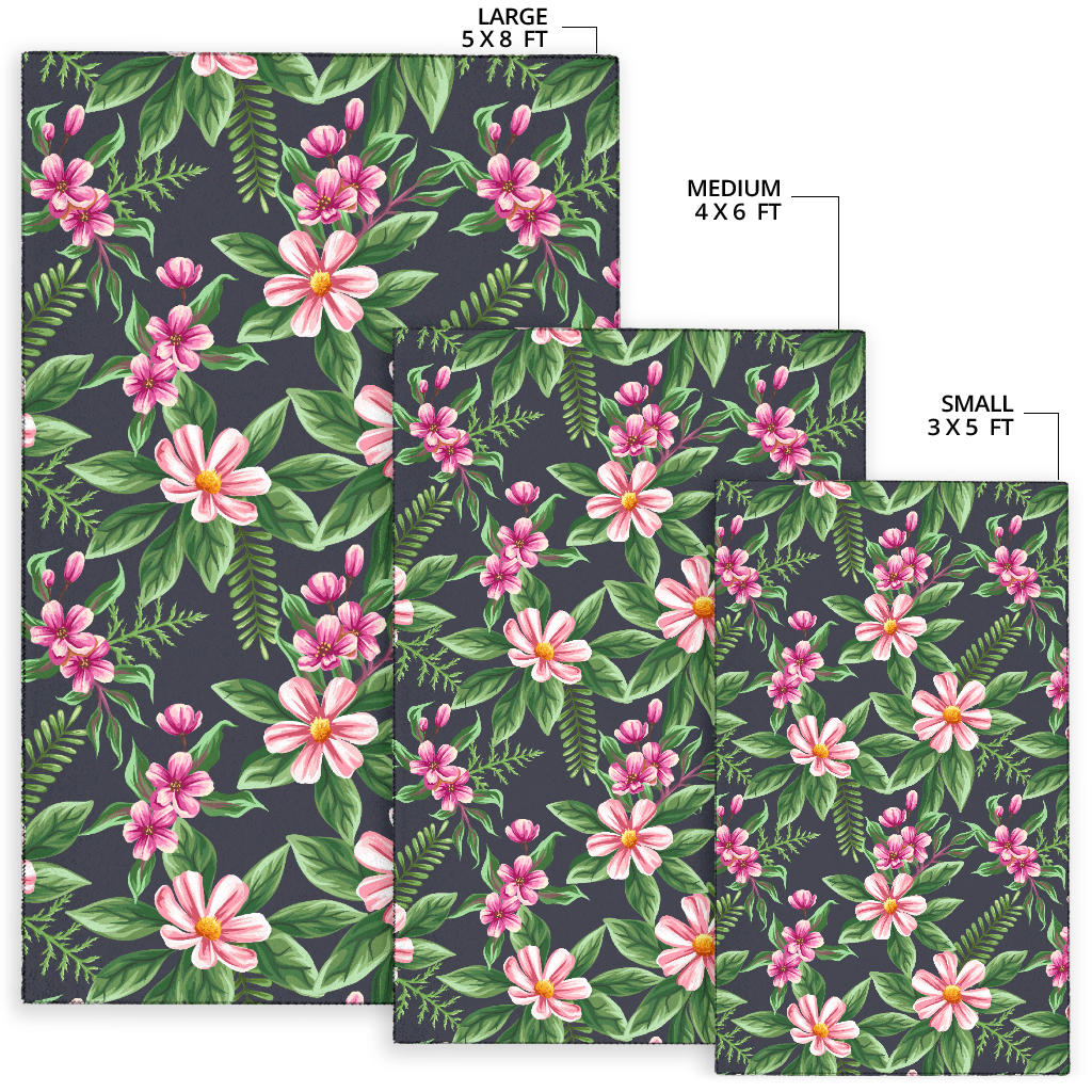 Summer Floral Pattern Print Design SF010 Area Rugs