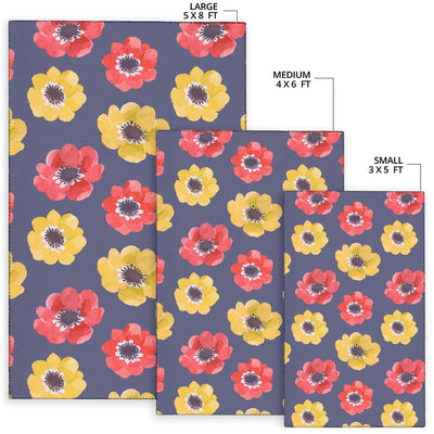 Anemone Pattern Print Design AM010 Area Rugs