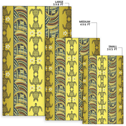 Polynesian Turtle Hawaiian Design Print Area Rugs