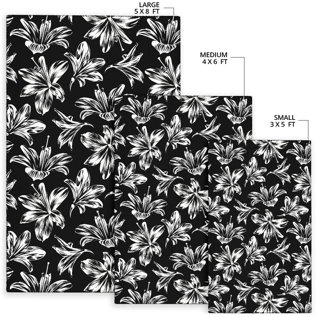 Amaryllis Pattern Print Design AL04 Area Rugs