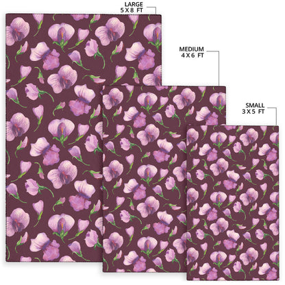 Peony Pattern Print Design PE010 Area Rugs