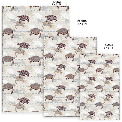 Sea Turtle Pattern Print Design T07 Area Rugs