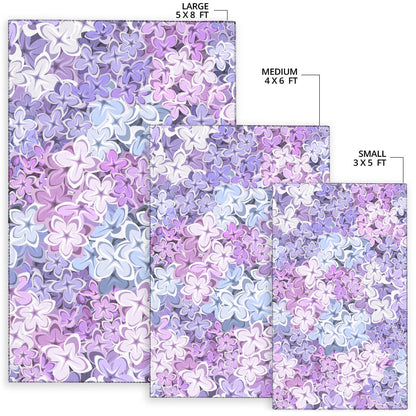 Lilac Pattern Print Design LI01 Area Rugs