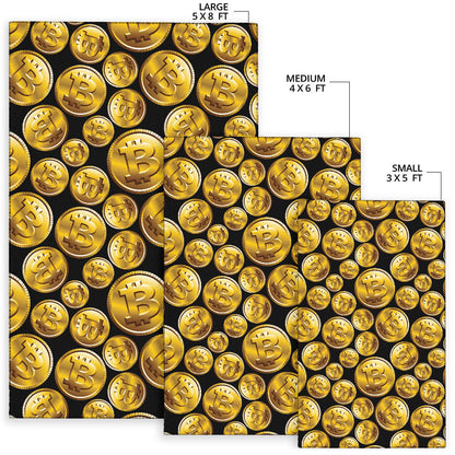 Bitcoin Pattern Print Design DO05 Area Rugs