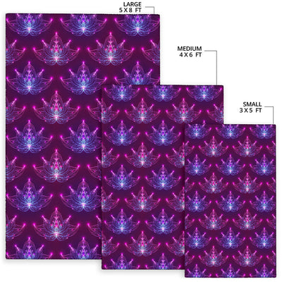 Lotus Pattern Print Design LO01 Area Rugs