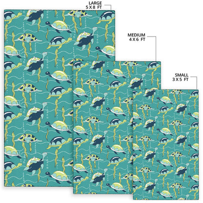 Sea Turtle Pattern Print Design T08 Area Rugs