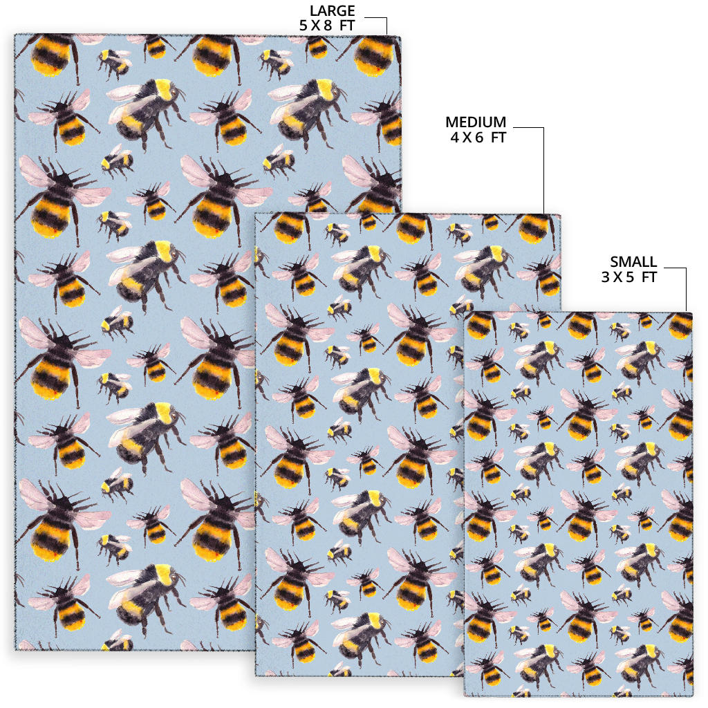 Bee Pattern Print Design BEE08 Area Rugs