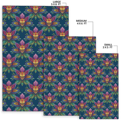 Lotus Boho Pattern Print Design LO04 Area Rugs