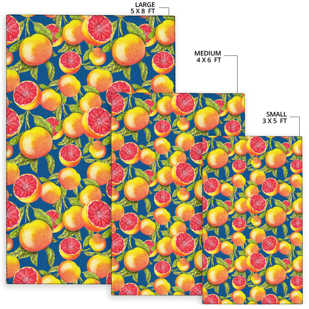 Grapefruit Pattern Print Design GF04 Area Rugs