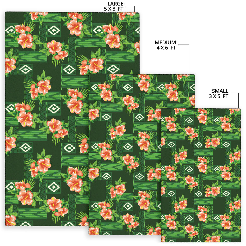 Hibiscus Pattern Print Design HB05 Area Rugs