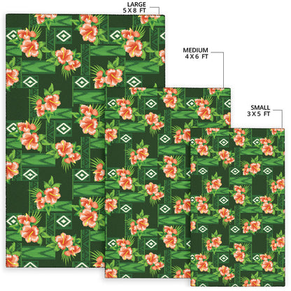 Hibiscus Pattern Print Design HB05 Area Rugs