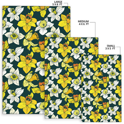 Daffodils Pattern Print Design DF02 Area Rugs
