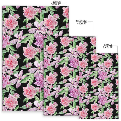 Peony Pattern Print Design PE08 Area Rugs
