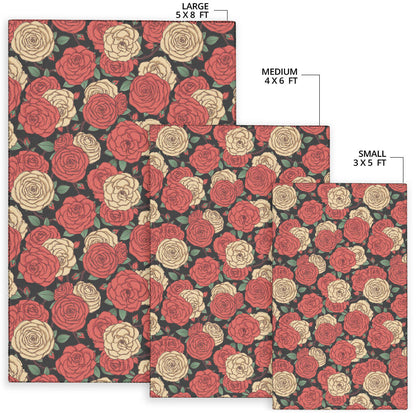 Camellia Pattern Print Design CM01 Area Rugs