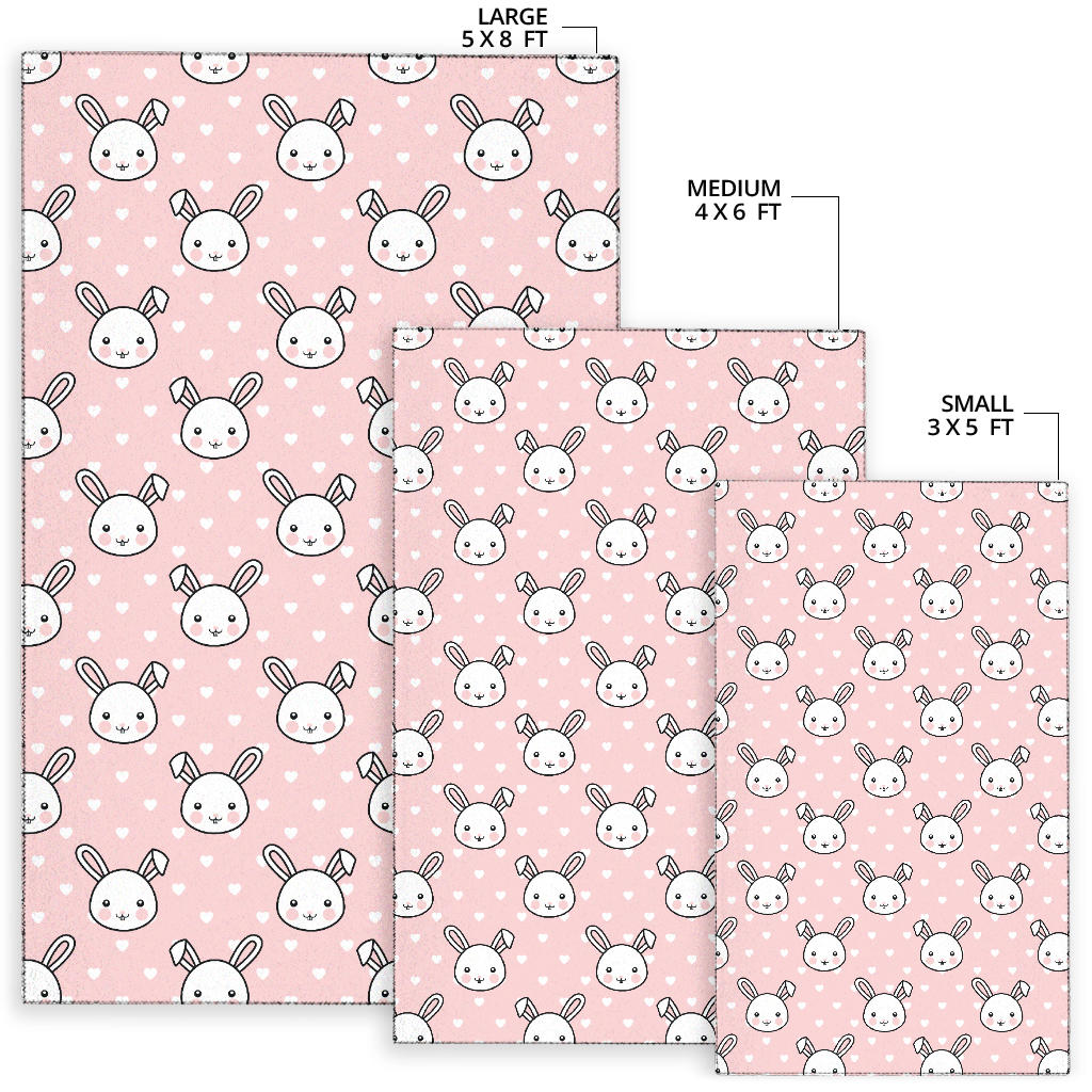 Rabbit Pattern Print Design RB02 Area Rugs