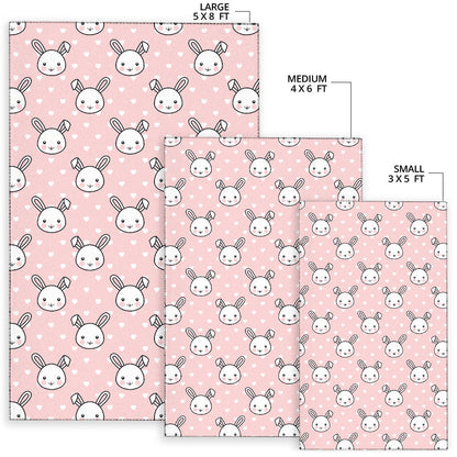 Rabbit Pattern Print Design RB02 Area Rugs