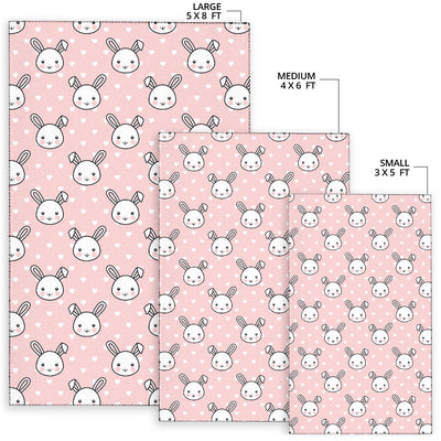 Rabbit Pattern Print Design RB02 Area Rugs