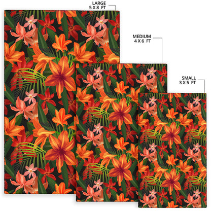 Amaryllis Pattern Print Design AL05 Area Rugs