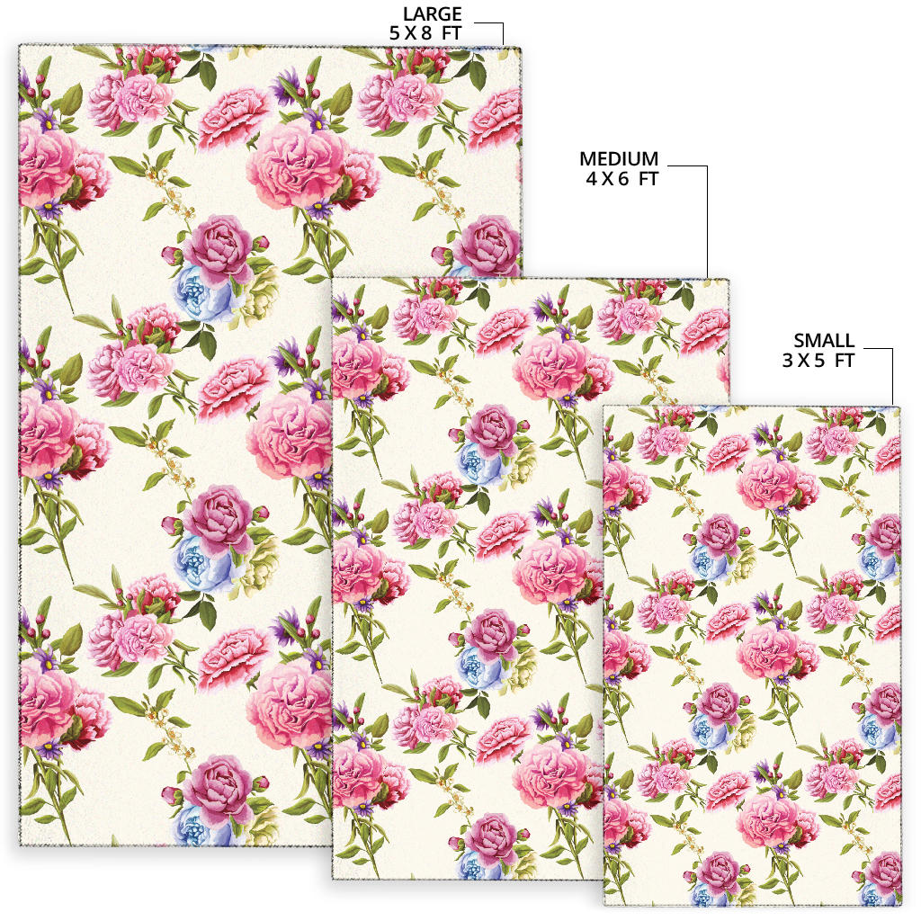 Carnations Pattern Print Design CN02 Area Rugs
