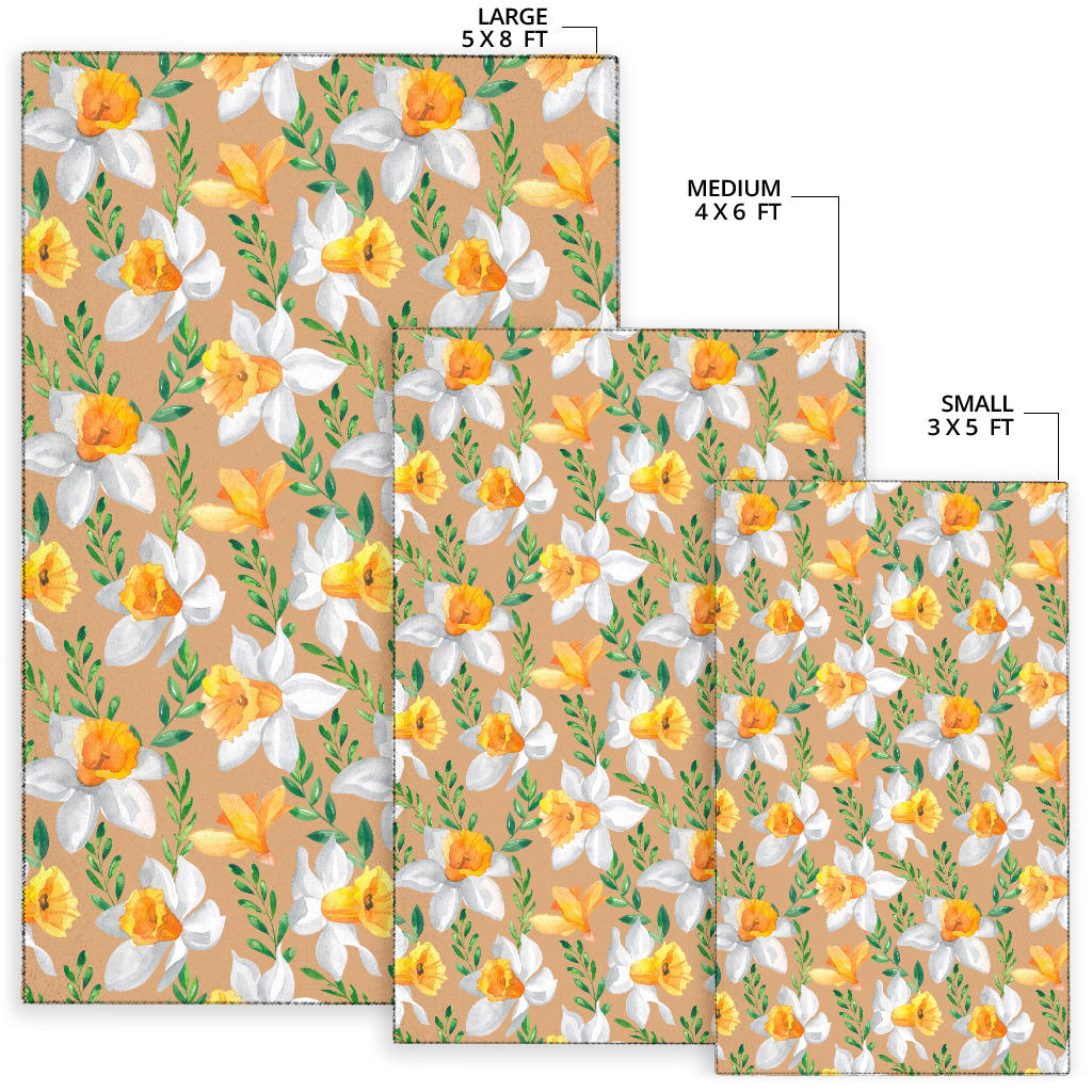 Daffodils Pattern Print Design DF04 Area Rugs