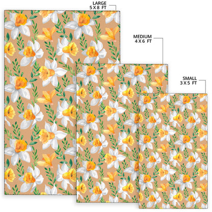 Daffodils Pattern Print Design DF04 Area Rugs