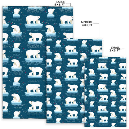 Polar Bear Pattern Print Design PB02 Area Rugs