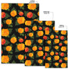 Marigold Pattern Print Design MR05 Area Rugs