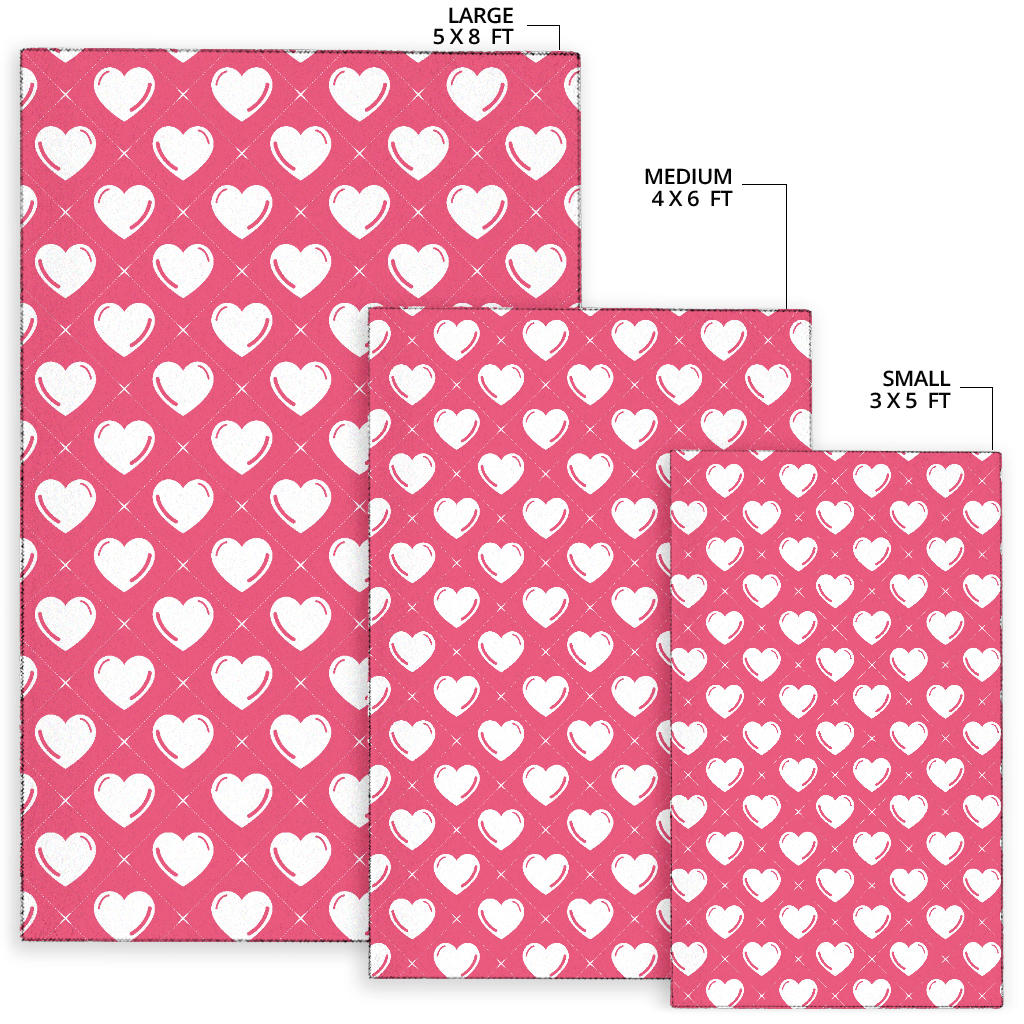 Heart Pattern Print Design HE07 Area Rugs