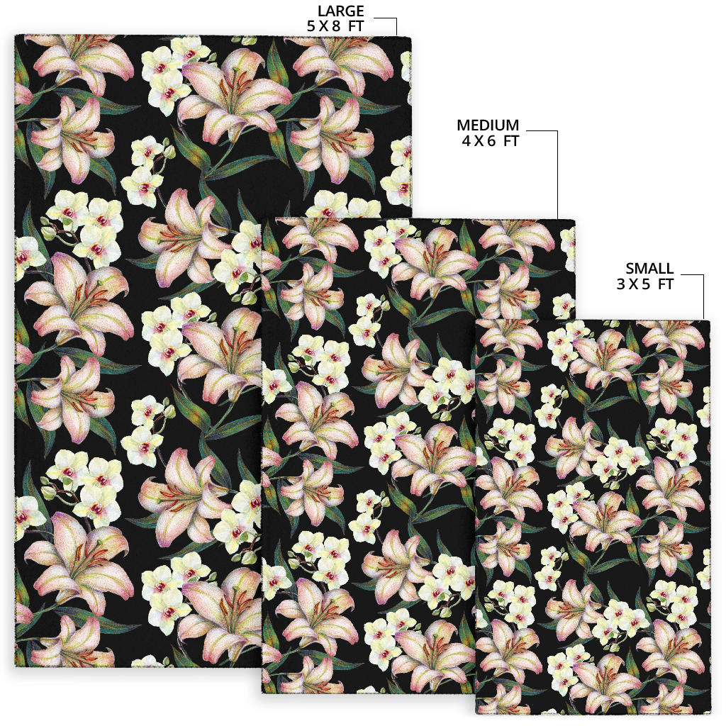 Lily Pattern Print Design LY03 Area Rugs