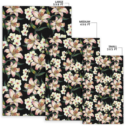 Lily Pattern Print Design LY03 Area Rugs