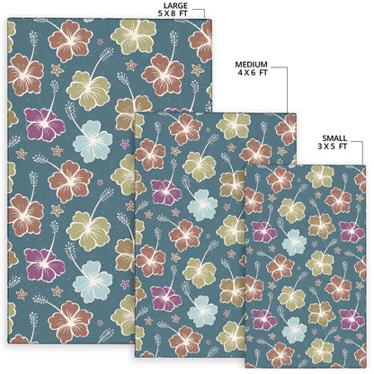 Hibiscus Pattern Print Design HB033 Area Rugs