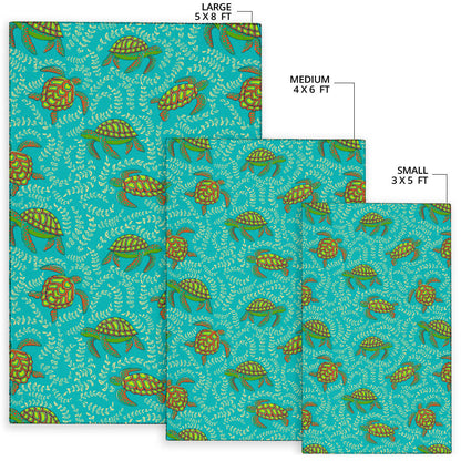 Sea Turtle Pattern Print Design T010 Area Rugs