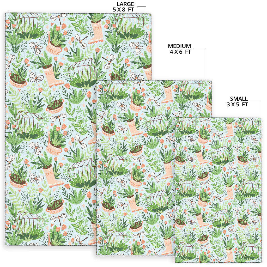 Gardening Pattern Print Design G04 Area Rugs