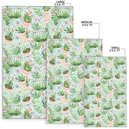 Gardening Pattern Print Design G04 Area Rugs