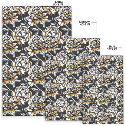 Peony Pattern Print Design PE06 Area Rugs