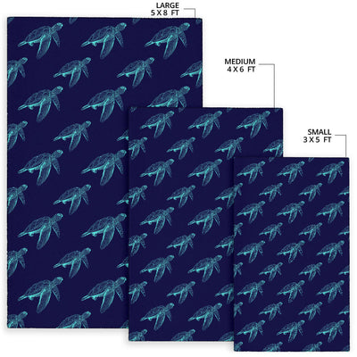 Sea Turtle Pattern Print Design T04 Area Rugs