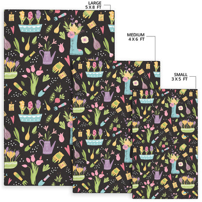Gardening Pattern Print Design G03 Area Rugs