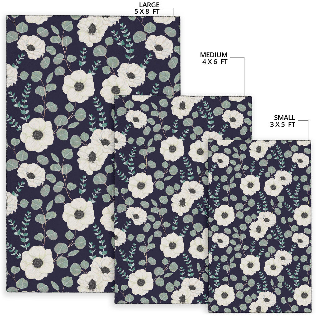Anemone Pattern Print Design AM01 Area Rugs