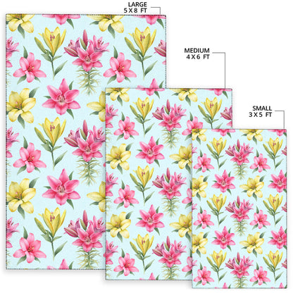 Lily Pattern Print Design LY010 Area Rugs