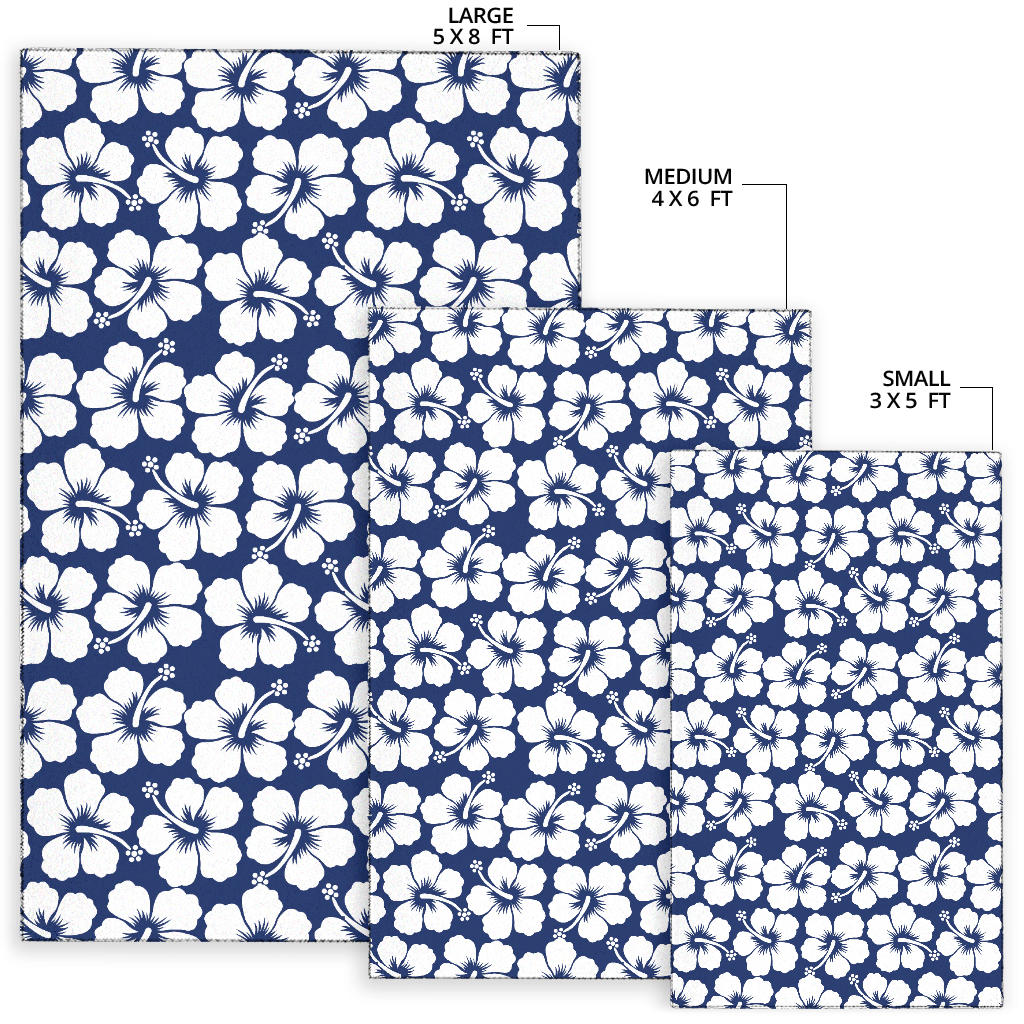 Hibiscus Pattern Print Design HB013 Area Rugs