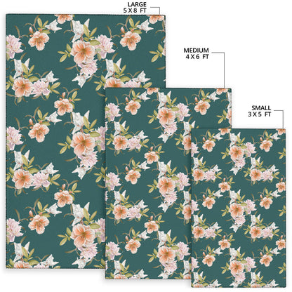 Iris Pattern Print Design IR01 Area Rugs