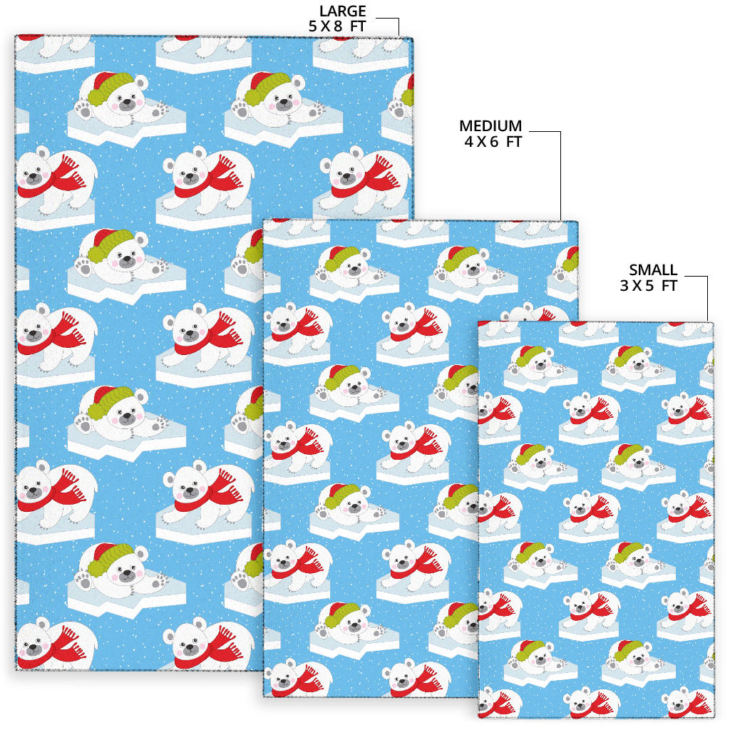 Polar Bear Pattern Print Design PB06 Area Rugs